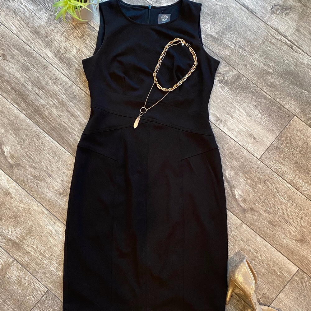 Vince Camuto Sleeveless Black Dress - Size 10